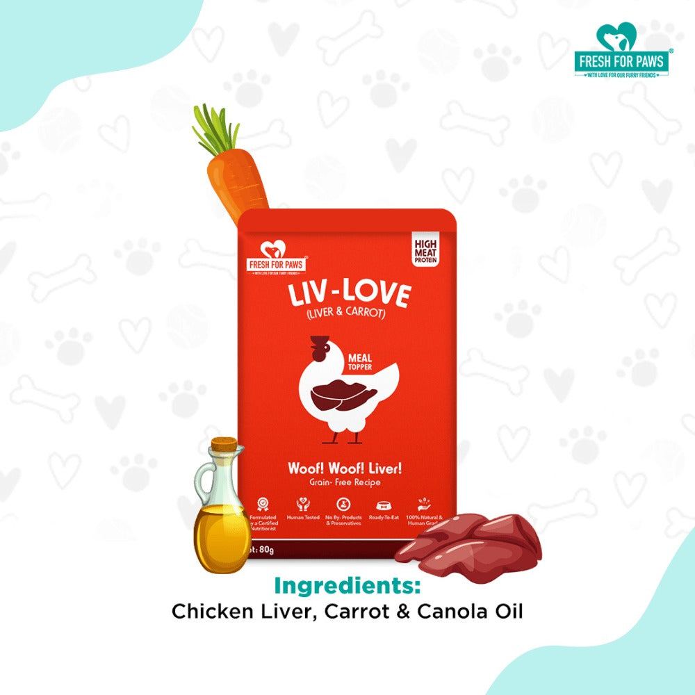 Fresh For Paws Chicken Liver Pumpkin Liv Love & Chicken Liver Carrot Liv Love Supplement for Dogs