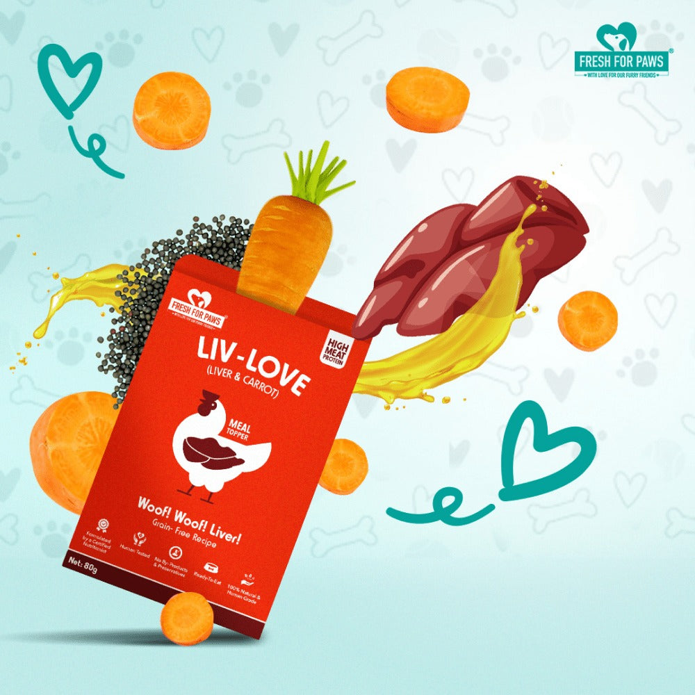 Fresh For Paws Chicken Liver Pumpkin Liv Love & Chicken Liver Carrot Liv Love Supplement for Dogs