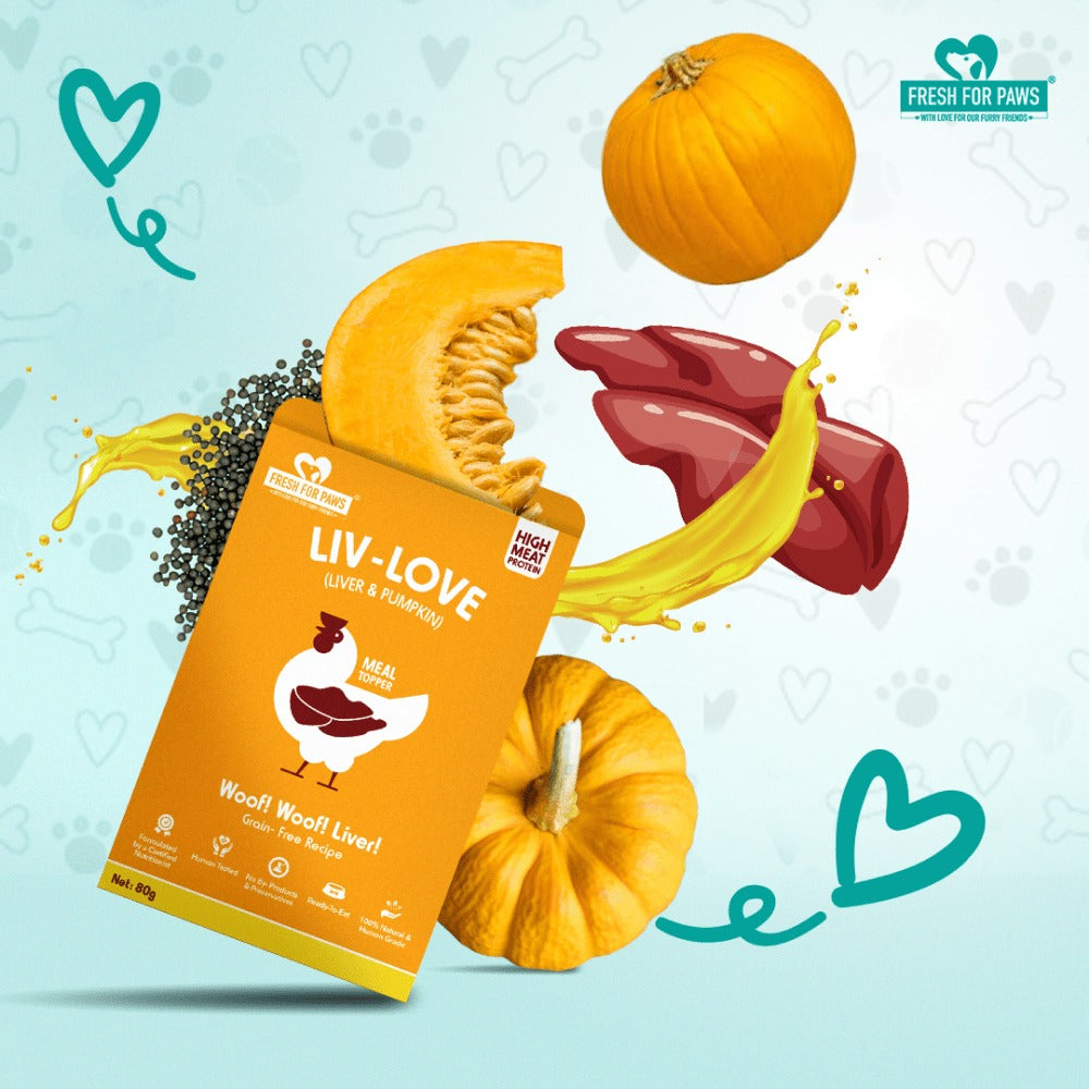 Fresh For Paws Chicken Liver Pumpkin Liv Love & Chicken Liver Carrot Liv Love Supplement for Dogs