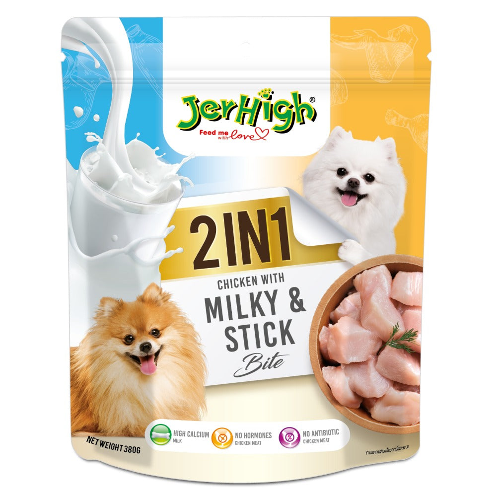 JerHigh 2in1 Milky & Stick Bite Dog Treats