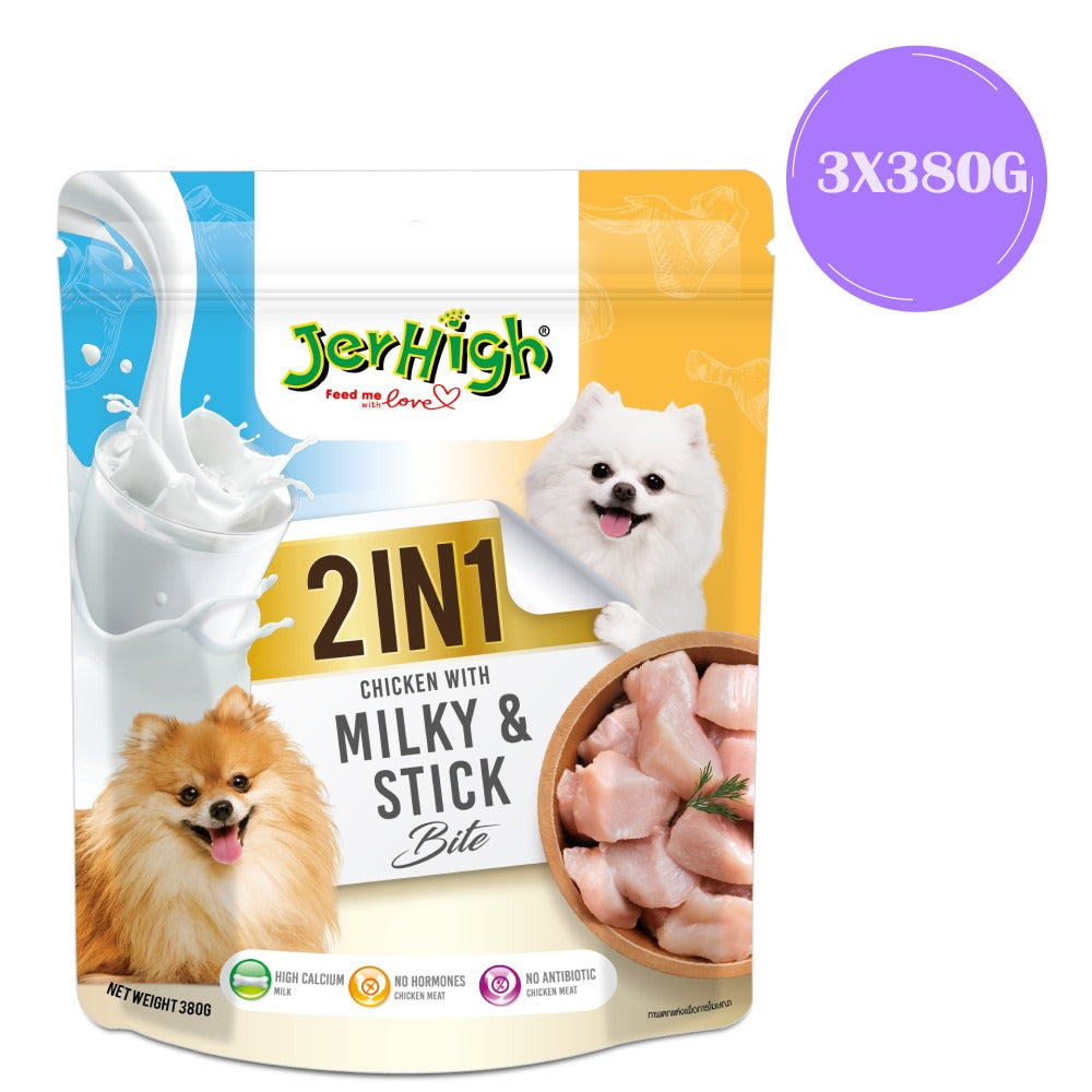 JerHigh 2in1 Milky & Stick Bite Dog Treats