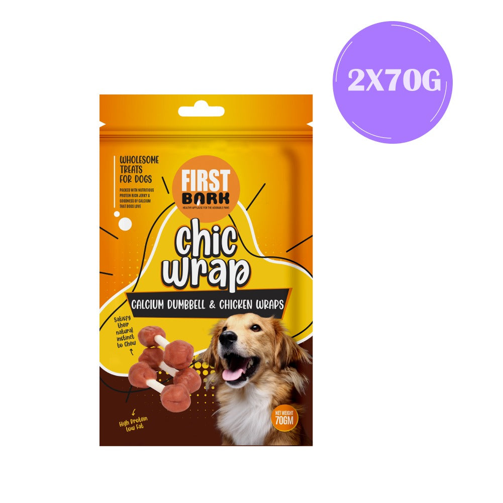 First Bark Calcium Dumbbell & Chicken Wrap Dog Treats