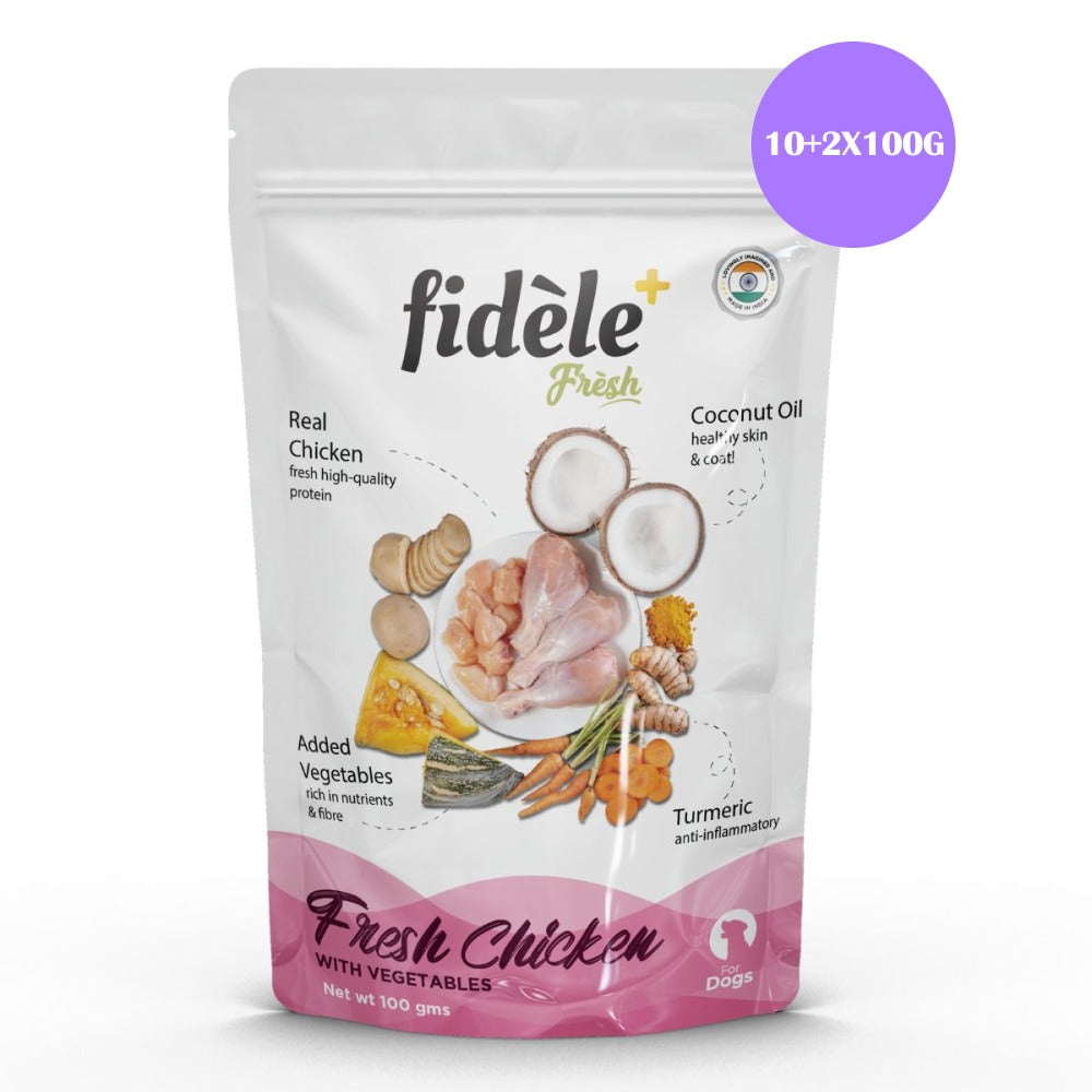 Fidele Plus Fresh Chicken with Vegetables Dog Wet Food