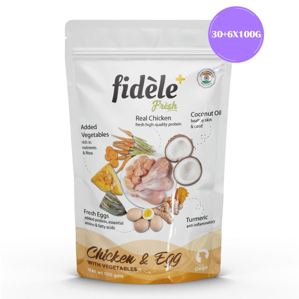 Fidele Plus Fresh Chicken & Egg with Vegetables Dog Wet Food