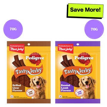 Pedigree Grilled Liver and Roasted Lamb Tasty Jerky Dog Treat Combo