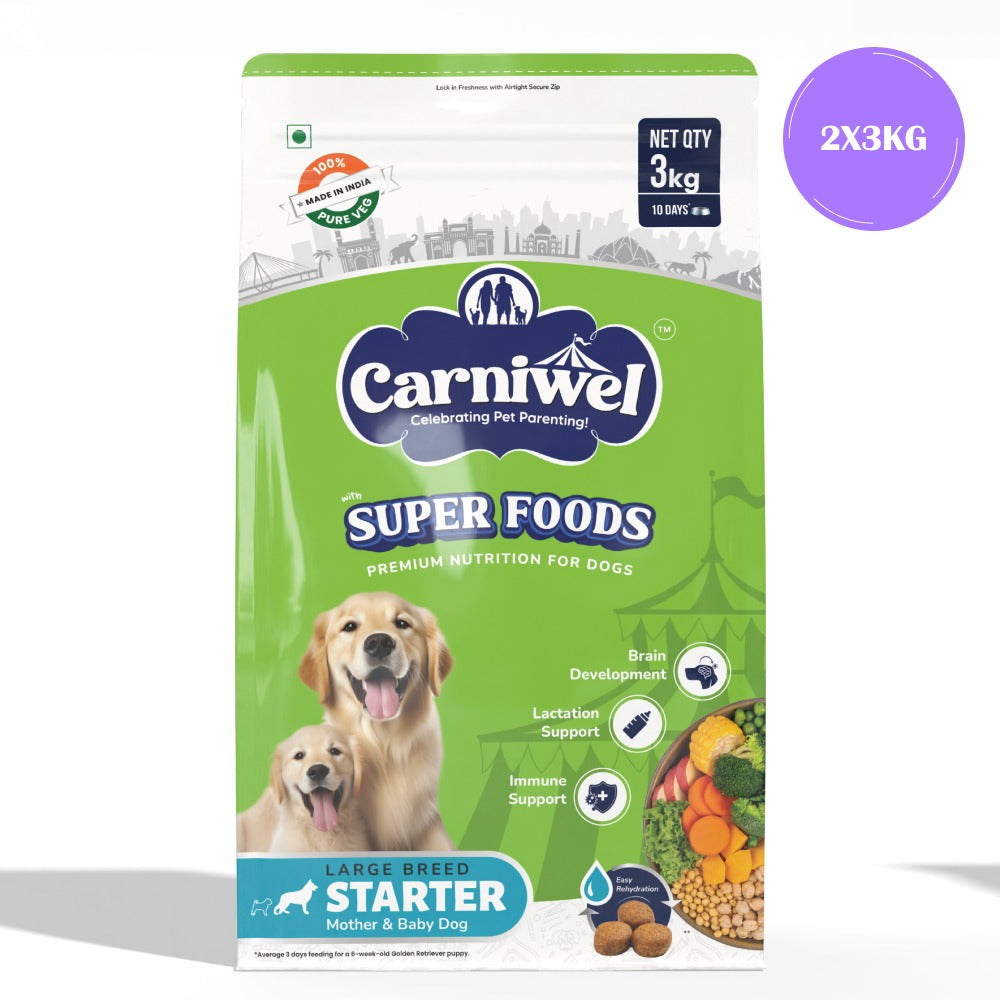 Carniwel Superfoods Veg Kibble Starter For Large Breed Mother & Baby Dog Dry Food