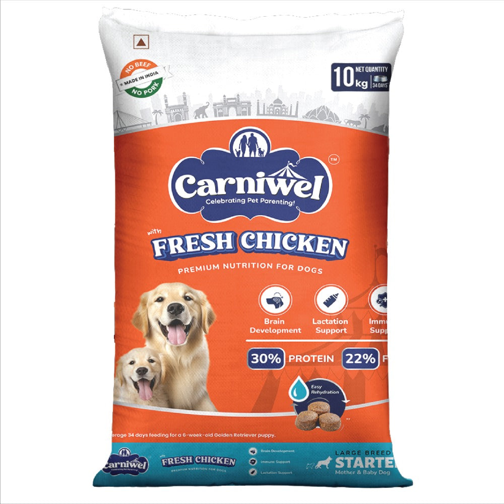 Carniwel Fresh Chicken Kibble Large Breed Starter Dog Dry Food