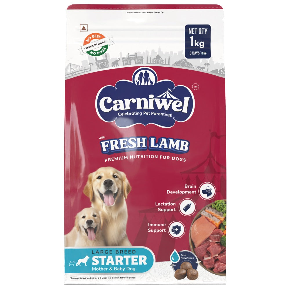 Carniwel Fresh Lamb Starter for Large Breed Mother and Baby Dog Dry Food