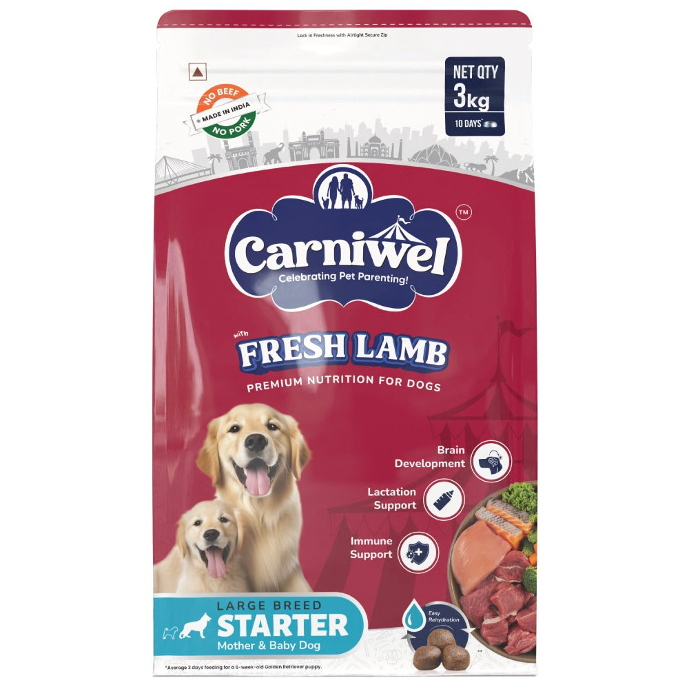 Carniwel Fresh Lamb Starter for Large Breed Mother and Baby Dog Dry Food