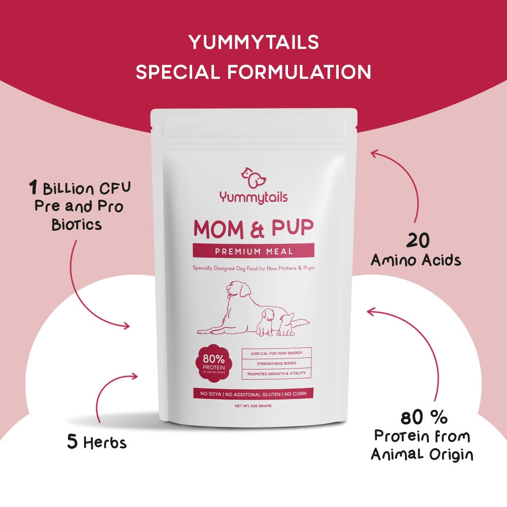 Yummytails Super Premium Mother and Puppy Dry Food | Chicken & Fish Flavor | Corn and Soya Free Formula