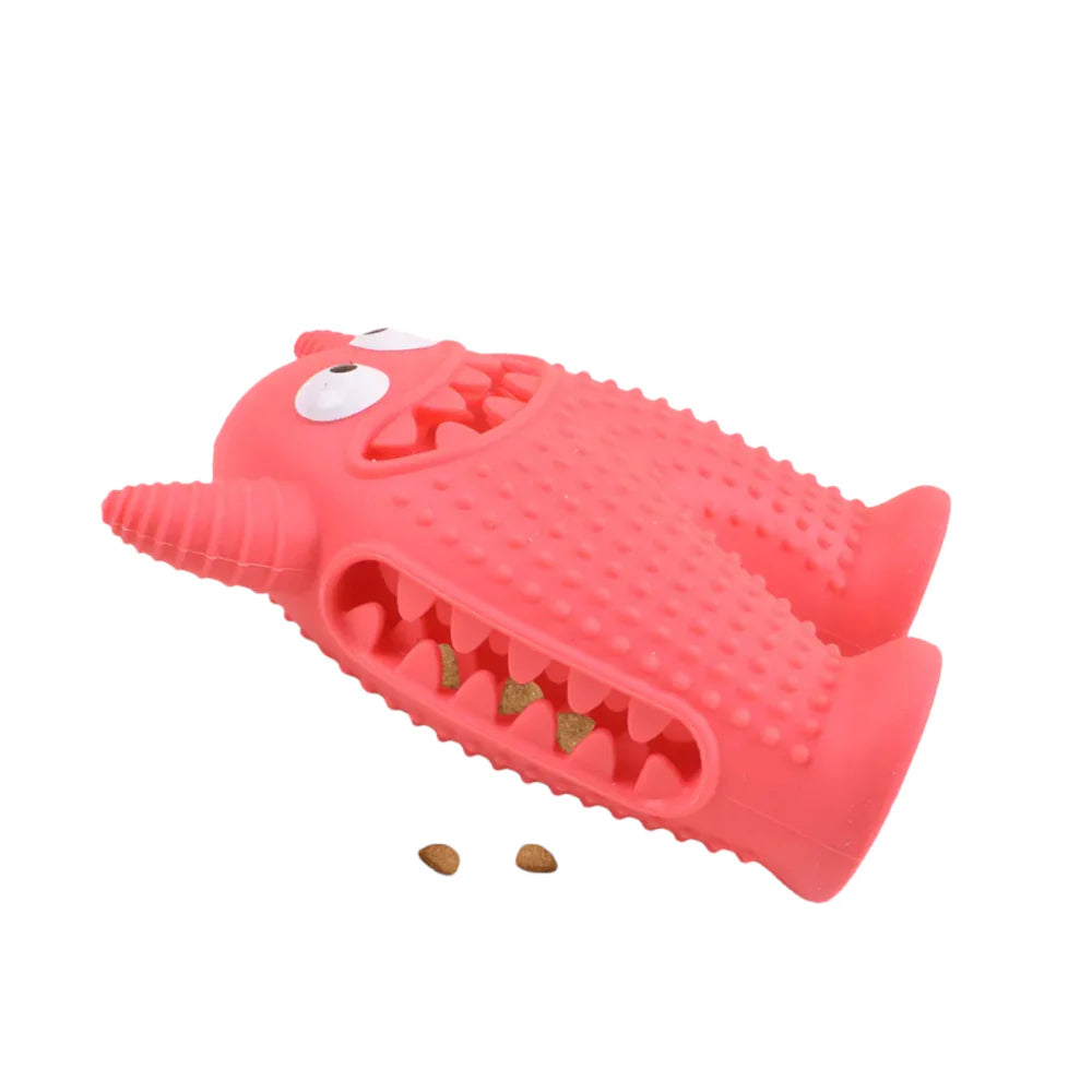 Talking Dog Club Monster Tough Rubber Toy for Dogs and Cats (Pink)