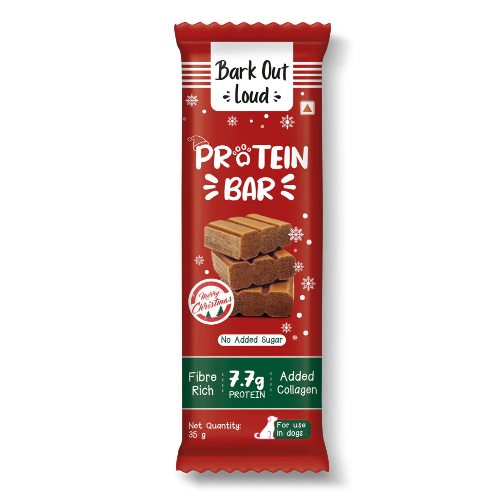 Bark Out Loud Collagen Protein Bar Chicken & Fish Treat for Dogs (Christmas Edition)