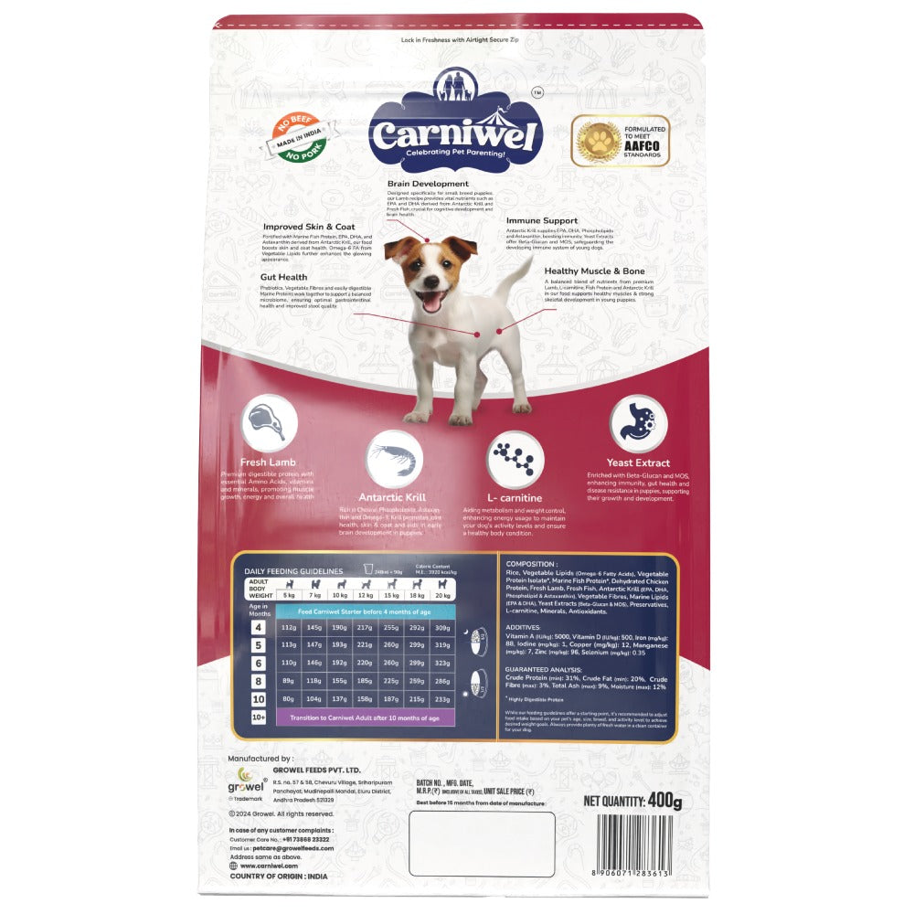 Carniwel Fresh Lamb Small Breed Puppy Dog Dry Food