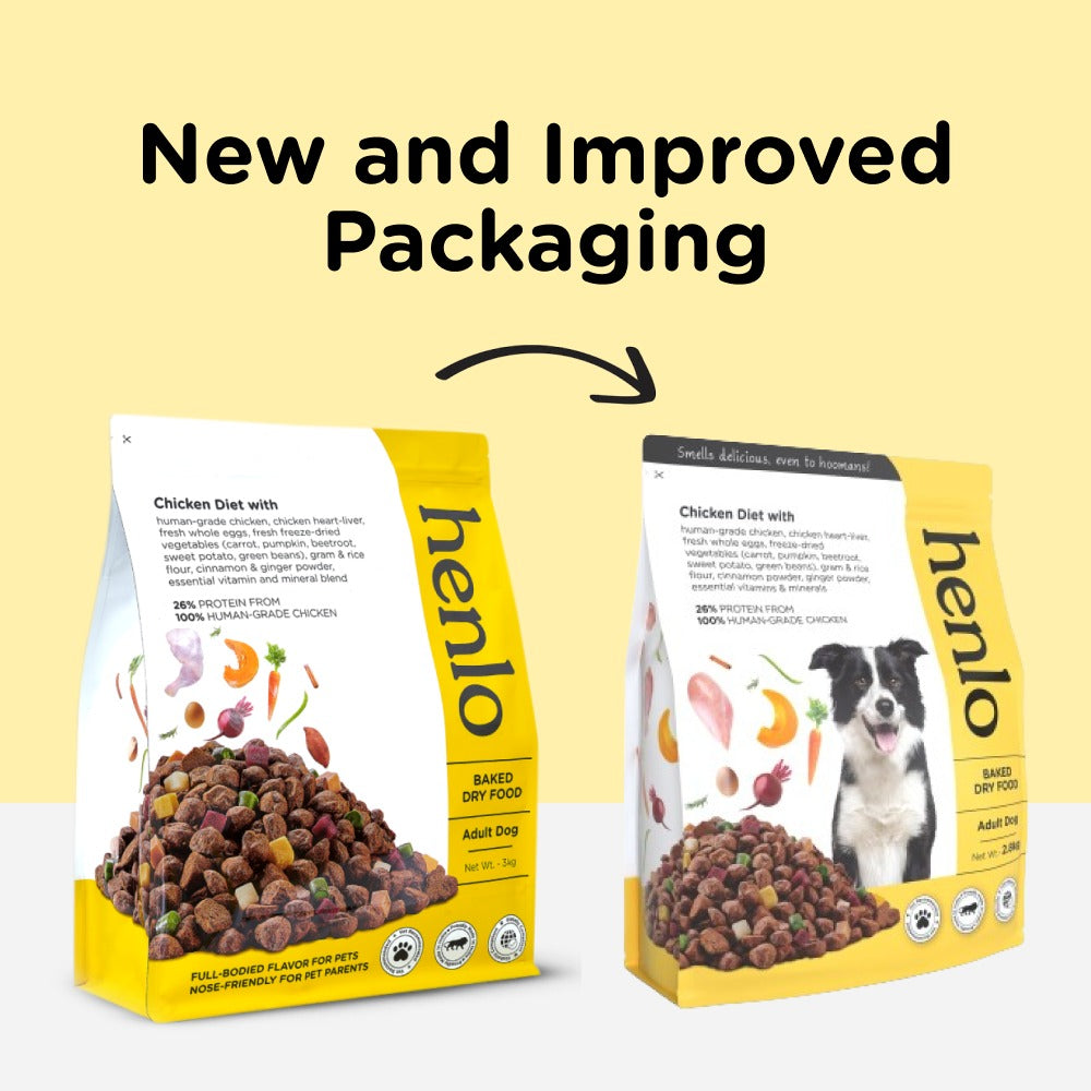 Henlo Chicken & Vegetable and Chicken & Egg Baked Dry Food for Adult Dogs Combo