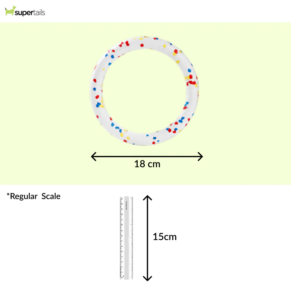 Talking Dog Club Bloom Ring Indestructible Heavy Chew Toy for Dogs (White)