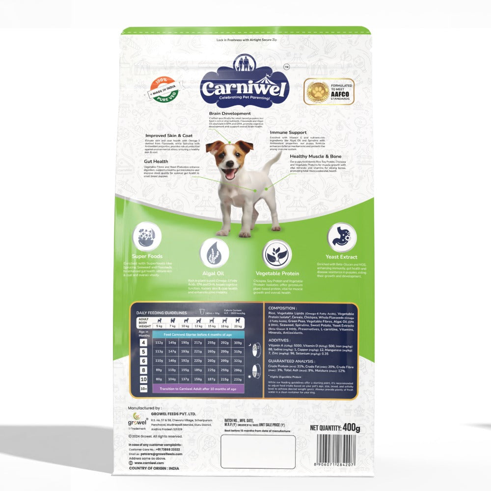 Carniwel Superfoods Veg Kibble Small Breed Puppy Dog Dry Food