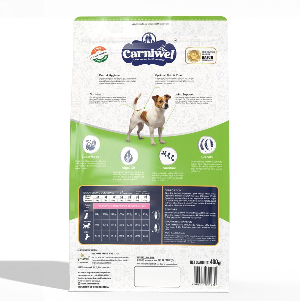 Carniwel Superfoods Veg Kibble Small Breed Adult Dog Dry Food