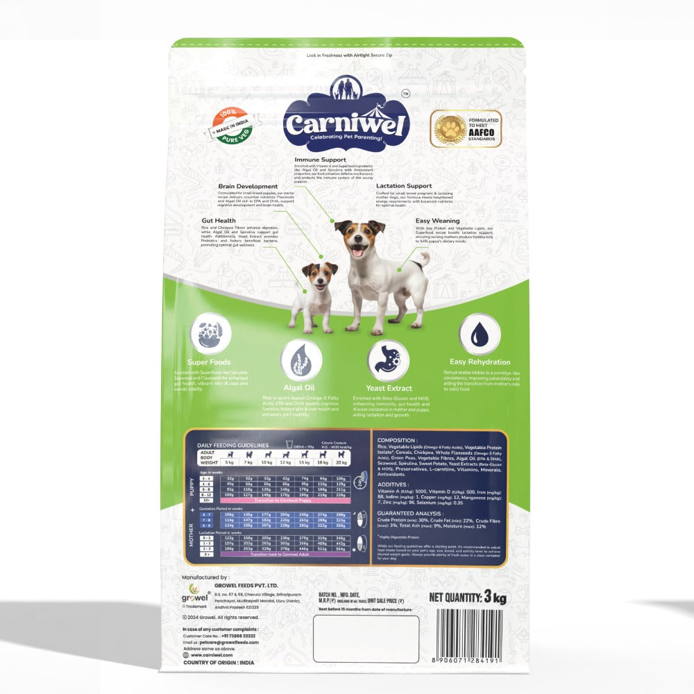 Carniwel Superfoods Veg Kibble Starter For Small Breed Mother & Baby Dog Dry Food