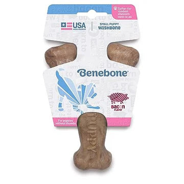 Benebone Bacone Flavored Wishbone Chew Toy for Puppy