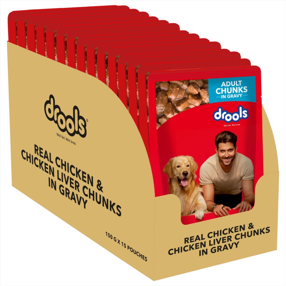 Drools Real Chicken & Chicken Liver Chunks in Gravy Adult Dog Wet Food