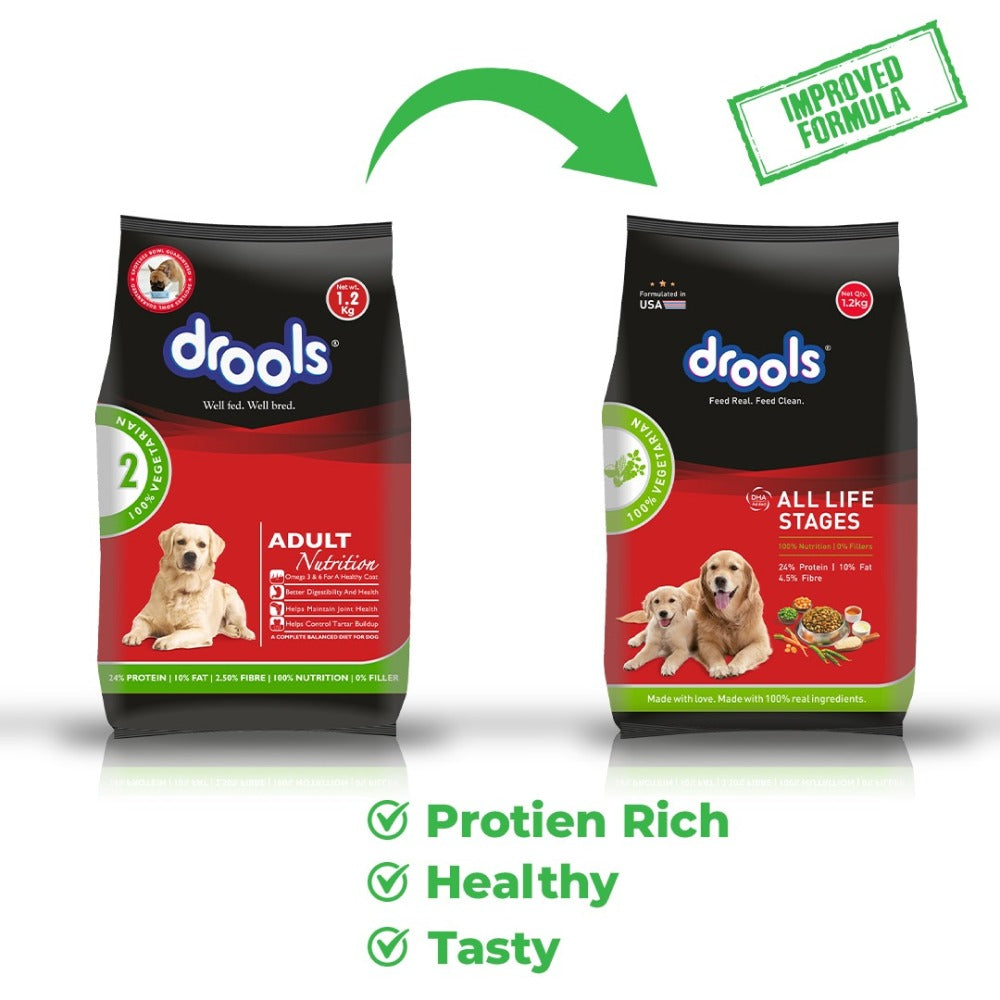 Drools 100% Vegetarian Puppy and Adult Dog Veg Dry Food (All Life Stages)