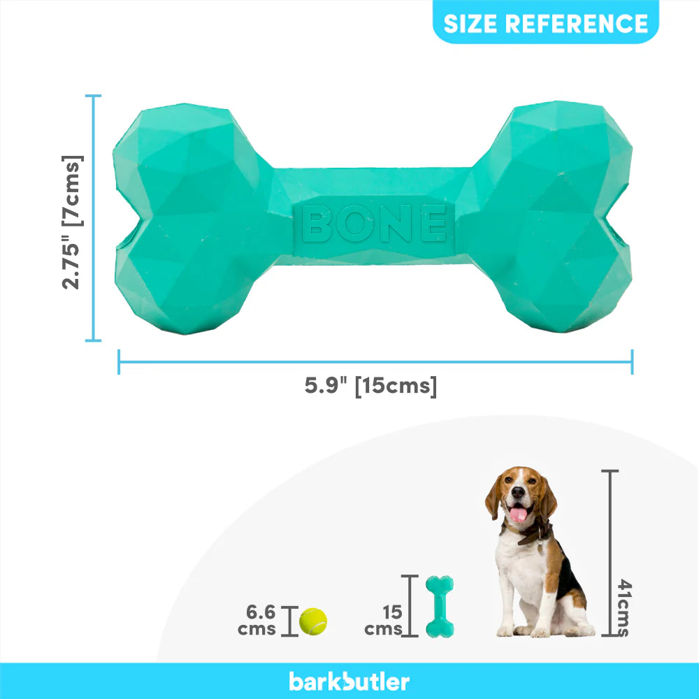 Barkbutler Chu the bone Treat Dispensing Toy for Dogs (Green)