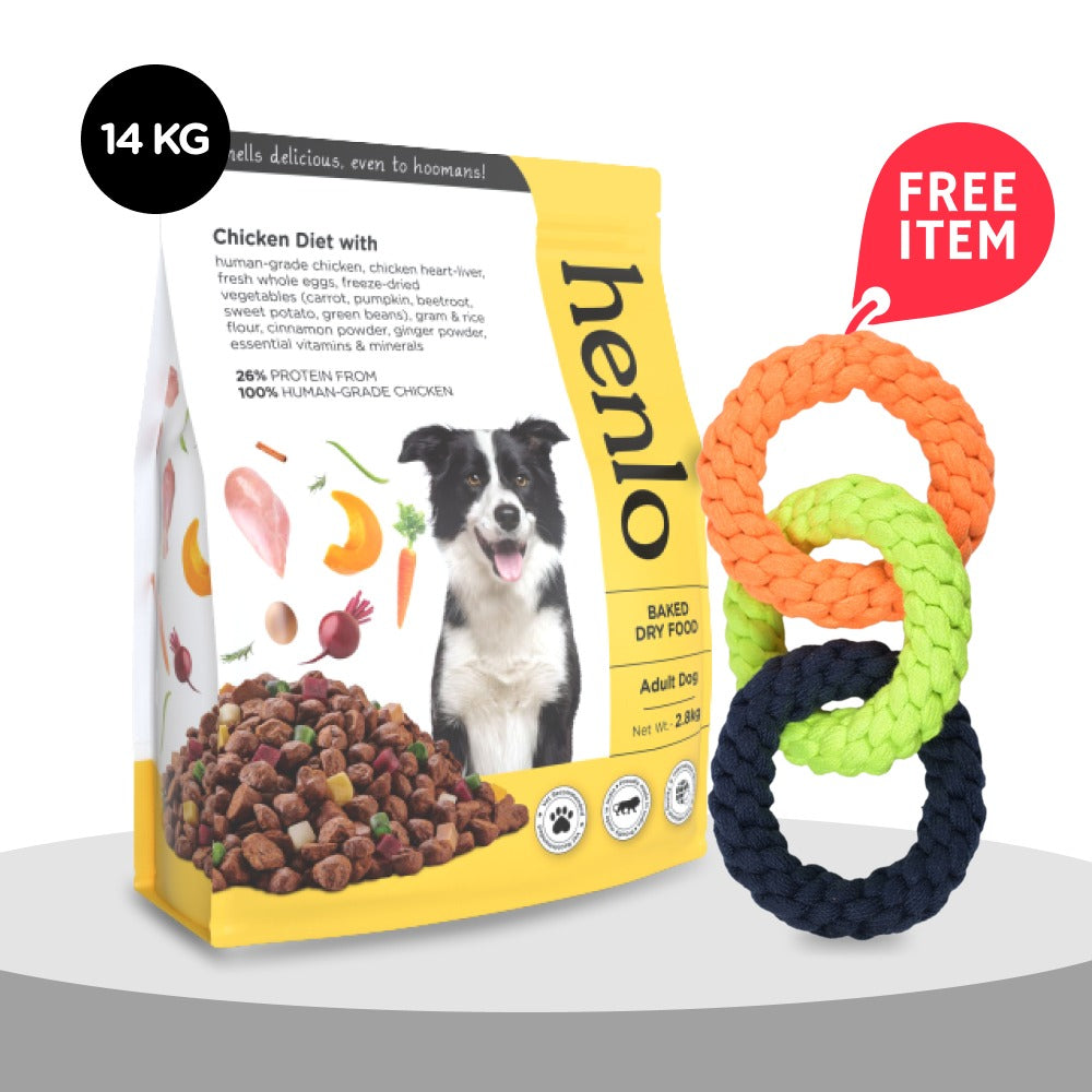 Henlo Chicken & Vegetable Baked Dry Food for Adult Dogs | 100% human grade ingredients