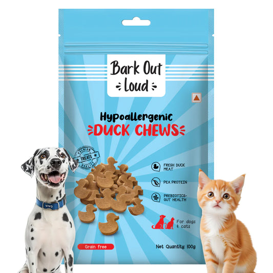 Bark Out Loud Hypoallergenic Duck Meat Treats for Cats and Dogs