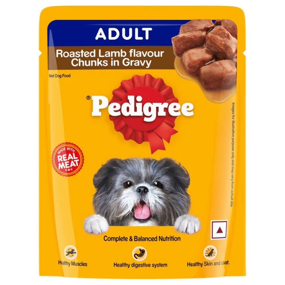 Pedigree Roasted Lamb Flavour Chunks in Gravy Adult Dog Wet Food