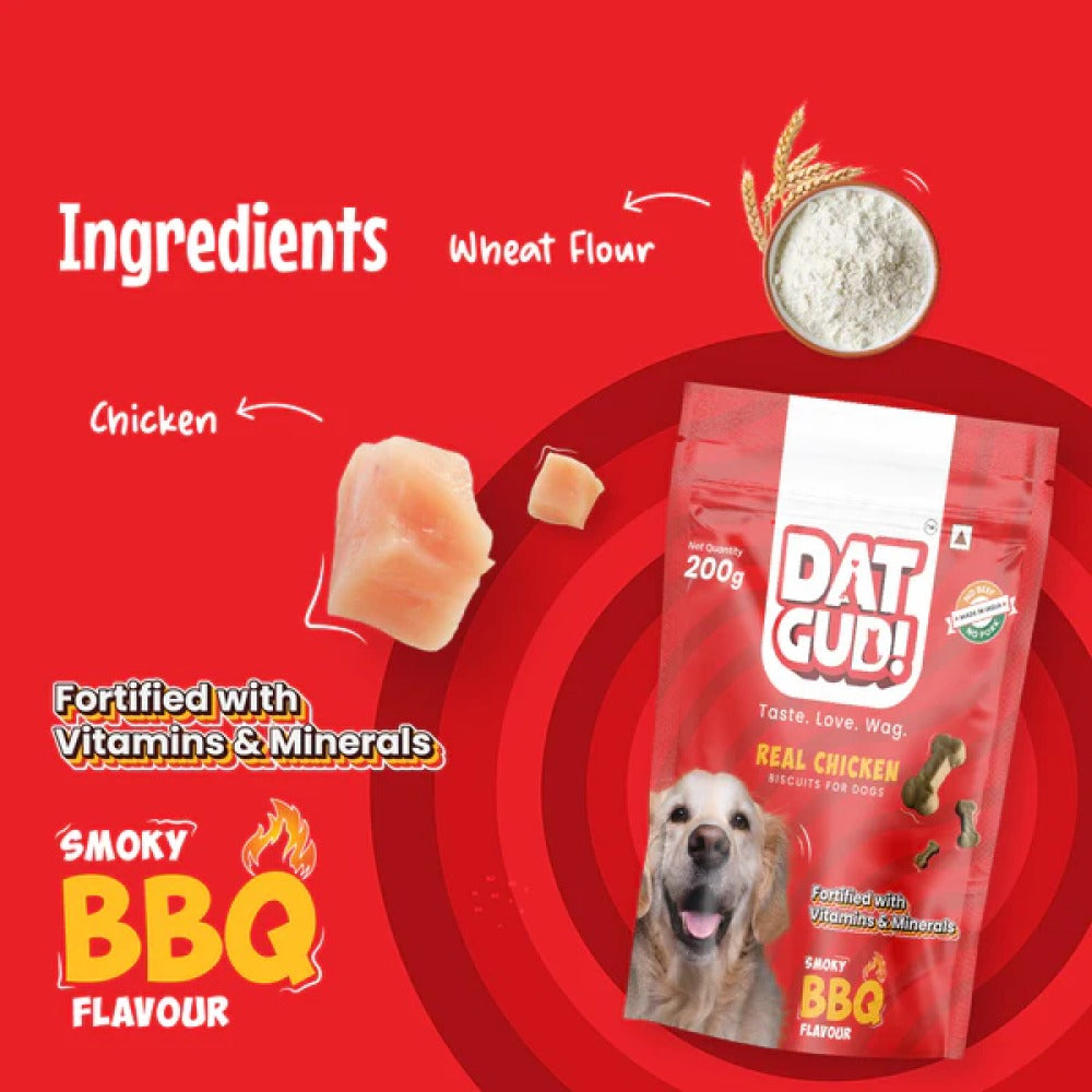 DatGud Smoky Barbeque Flavoured Biscuits Dog Treats (Limited Shelf Life)