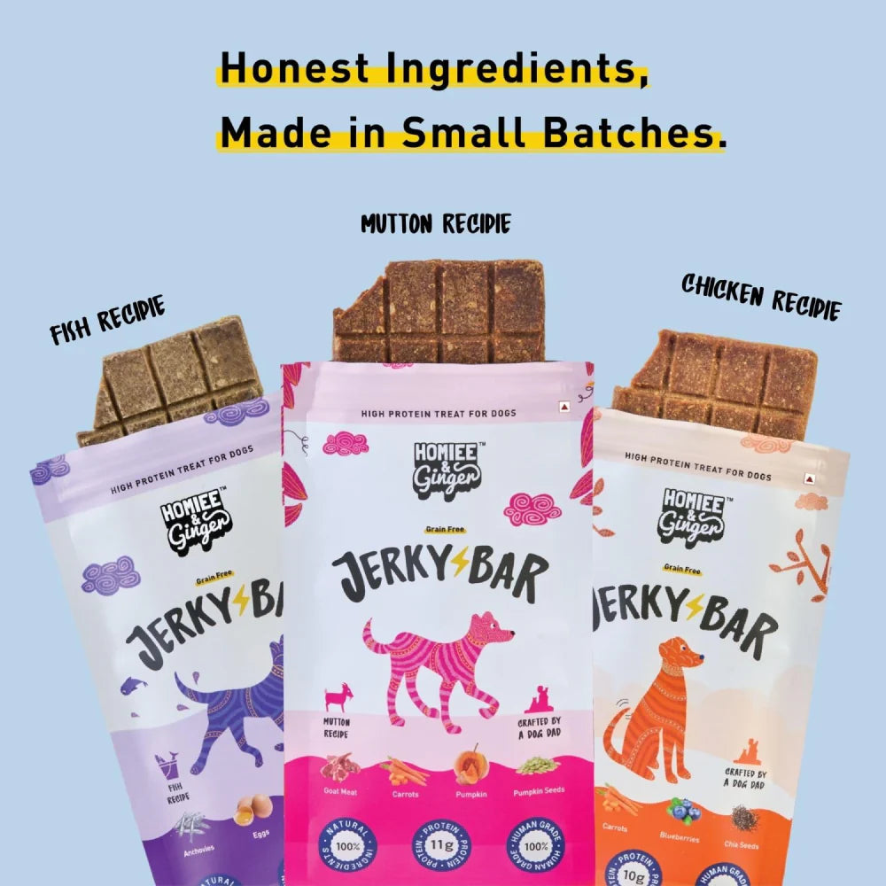 Homiee & Ginger Grain Free Fish Jerky Bar Dog Treats