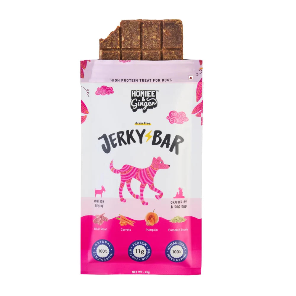 Homiee & Ginger Air Dried Grain Free Mutton Jerky Bar Dog Treats