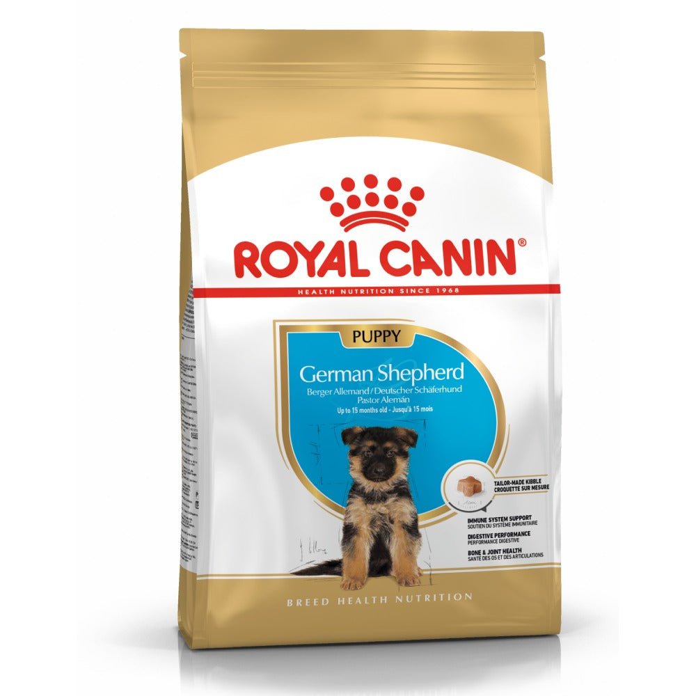 Royal Canin German Shepherd Dry Food and Maxi Puppy Dog Wet Food Combo