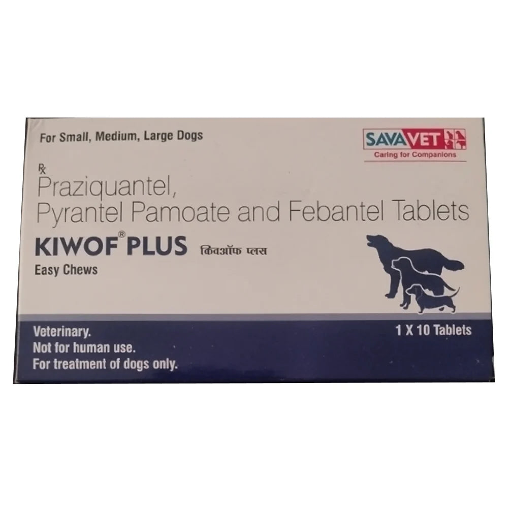 Savavet Kiwof Plus Dog Deworming Tablet (10 tablets) and Fiprofort Plus Tick & Flea Control Spot On for Dogs (20-40kg) Combo