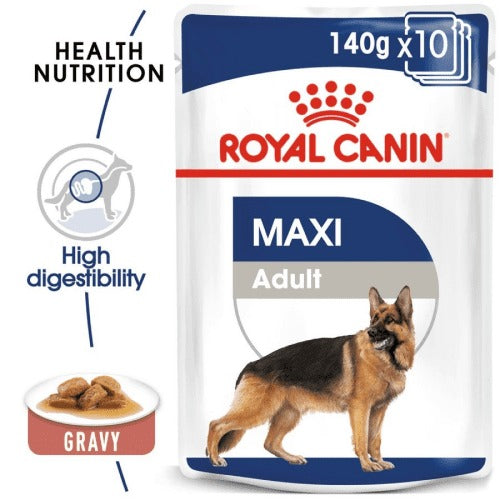 Royal Canin German Shepherd 5+Dry Food and Maxi Adult Dog Wet Food Combo